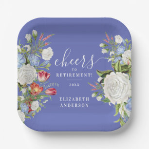 Stylish Vintage Feminine Pastel Lavender Flowers Paper Plate