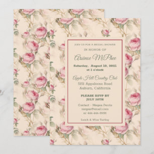 Stylish Vintage Floral Bridal Shower Invitation
