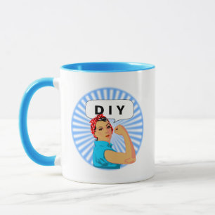 Stylish vintage woman & editable DIY text Mug