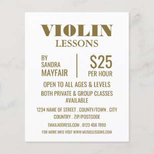 Stylish Violin Lessons Advertising Flyer