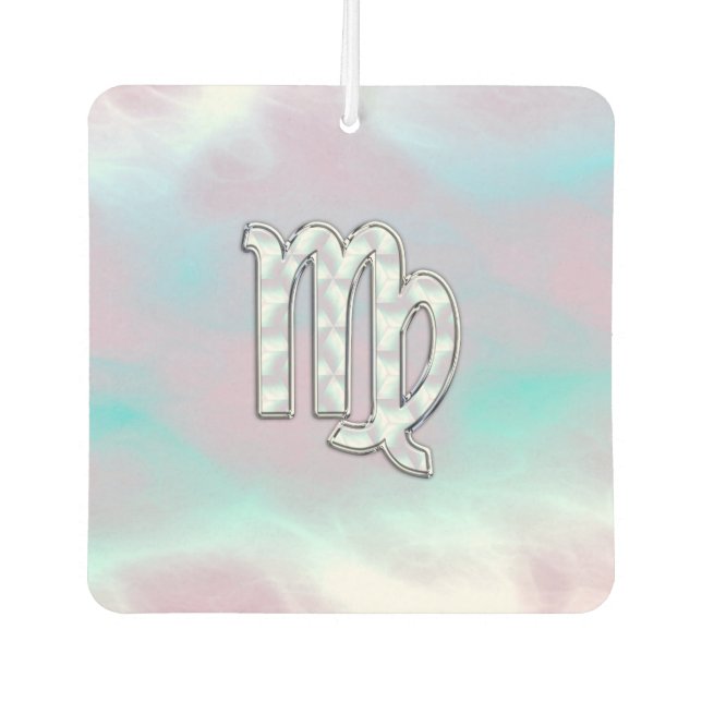 Stylish Virgo Zodiac Sign Nacre Mother of Pearl Air Freshener (Front)