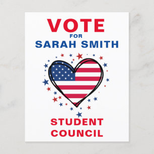 stylish Vote for Class President: HEART Flyer