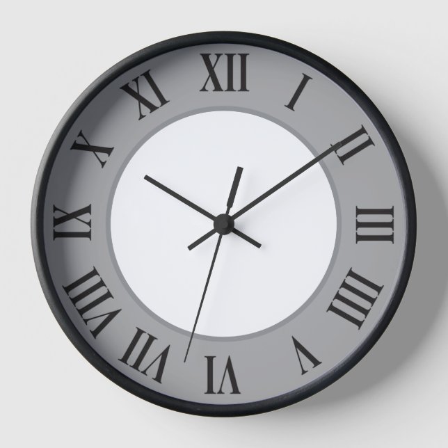 Stylish Wall Clock – Grey (Front)