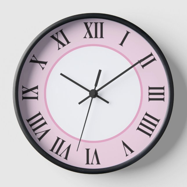 Stylish Wall Clock – Pink (Front)