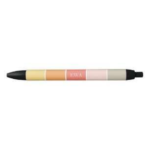 Stylish Warm Colour Blocks Personalized Black Ink Pen