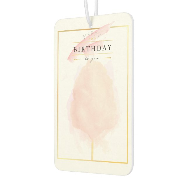 Stylish Watercolor Cotton Candy Birthday Air Freshener (Left)