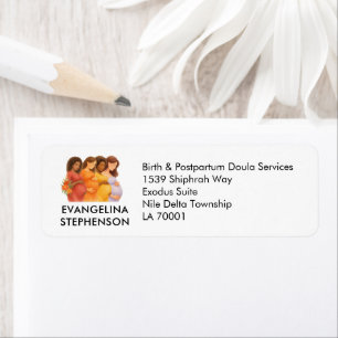 Stylish Watercolor DOULA Return Address
