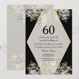 Stylish Watercolor Floral 60th Birthday Invitation