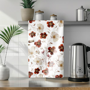 Stylish Watercolor Floral Kitchen Towel