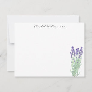 Stylish Watercolor Lavender Botanical Personalized Card