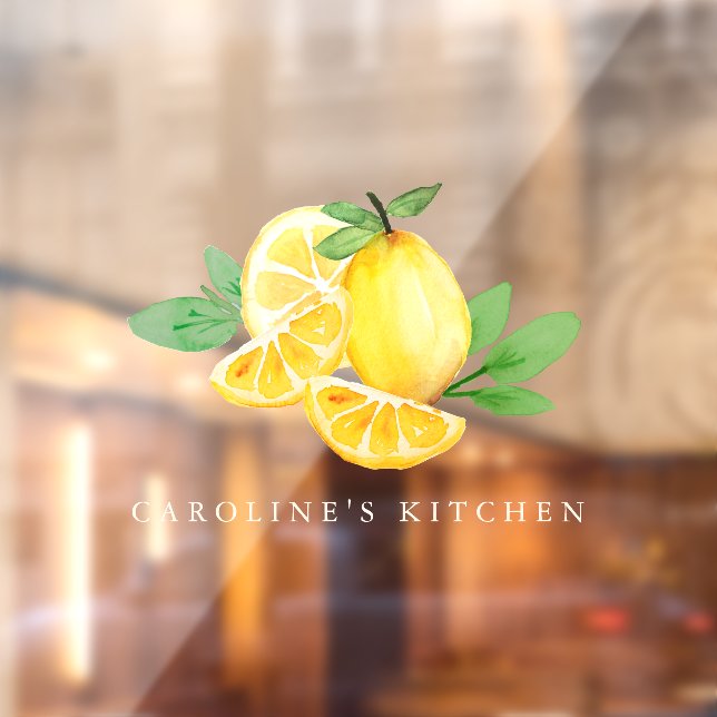 Stylish Watercolor Lemon Fruit Business Window Cling (Sheet 2)