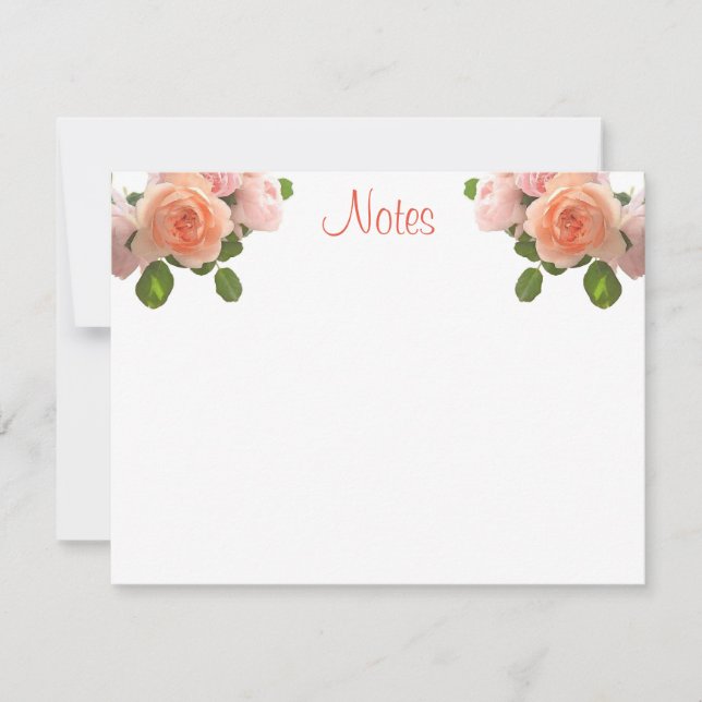 Stylish Watercolor Roses Handwriting Script Card (Front)