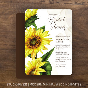 Stylish Watercolor Sunflower Wedding Shower Invitation
