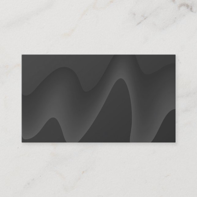 Stylish Wave Design in Dark Grey. Business Card (Front)