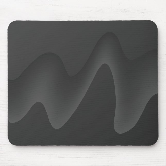 Stylish Wave Design in Dark Grey. Mouse Pad (Front)