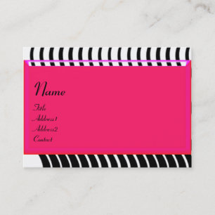 STYLISH WAVES MONOGRAM , black and white pink Business Card