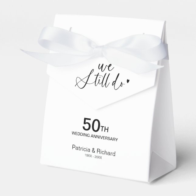 Stylish We Still Do Wedding Vow Renewal Favor Box (Front Side)