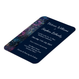 Stylish Wedding Invitation Flexible Magnet