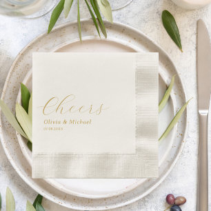 Stylish Wedding Rehearsal Dinner Cheers Custom Napkin
