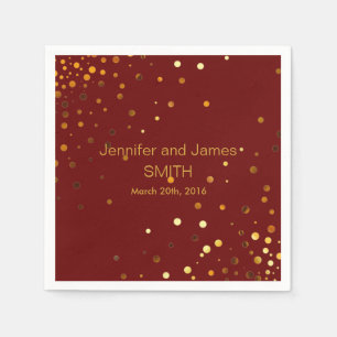 Stylish Wedding Table mini confetti gold Brown Napkin