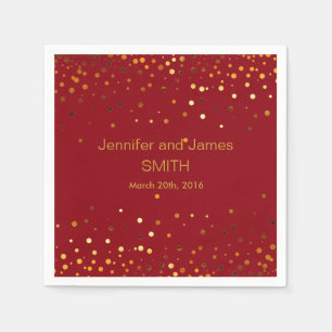 Stylish Wedding Table mini confetti gold Brown Napkin