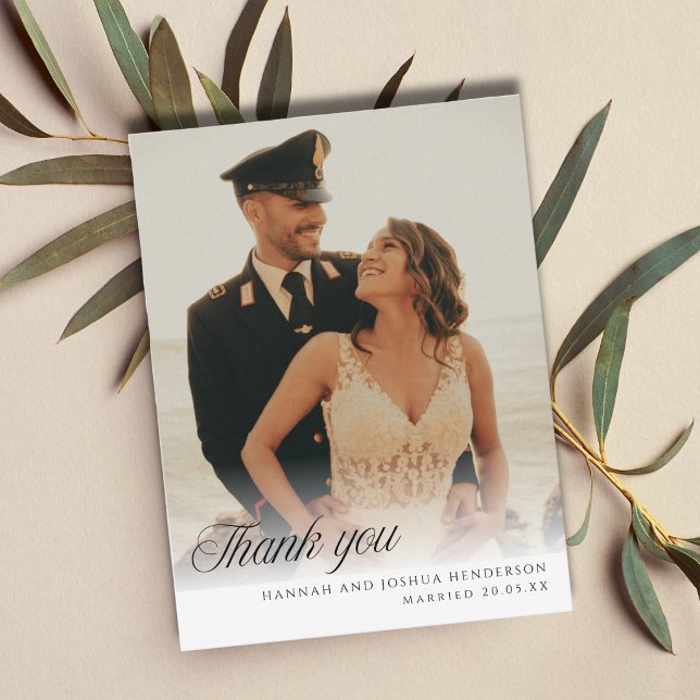 Stylish Wedding Thank You Postcard (Creator Uploaded)