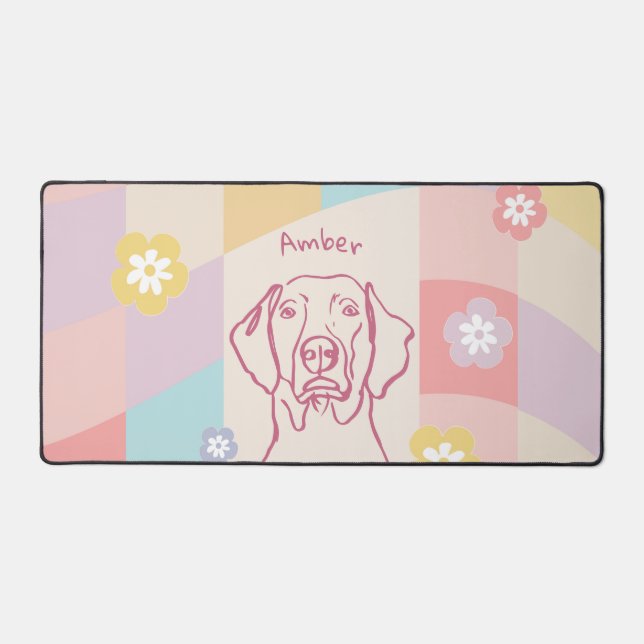 Stylish Weimaraner Simple Colourful Dog Desk Mat (Front)