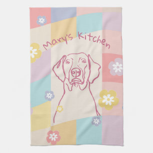 Stylish Weimaraner Simple Colourful Dog Kitchen Towel
