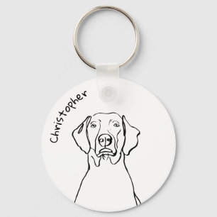 Stylish Weimaraner: Your Text, Your Style Keychain