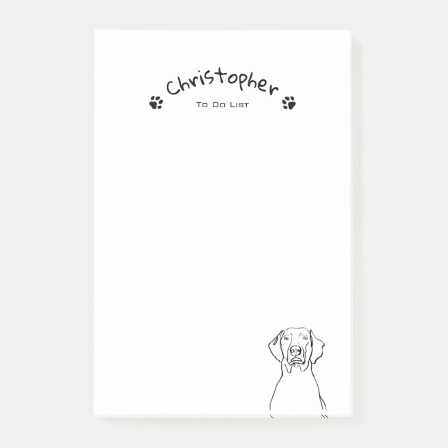 Stylish Weimaraner: Your Text, Your Style Post-it Notes (Front)