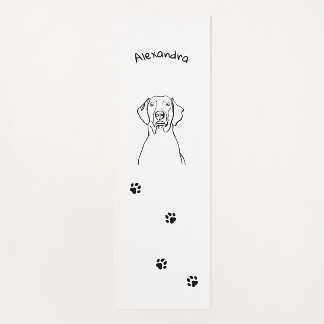 Stylish Weimaraner: Your Text, Your Style Yoga Mat (Front)
