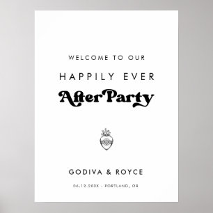 Stylish Welcome to our Happily Ever After Party Poster