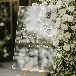 Stylish Welcome Wedding Acrylic Sign