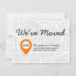 Stylish We've Moved Map Pin New Address Moving Announcement