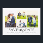 Stylish White 4 Photo Save the Date<br><div class="desc">Spread the love and news of your date with this stylish design showcasing your favourite photos!</div>