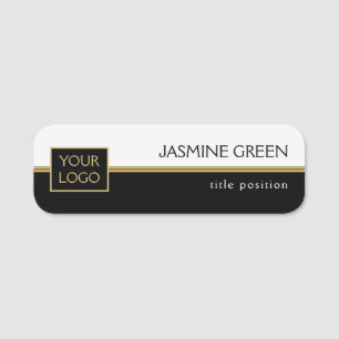 Stylish White And Black Design Name Tag