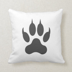Stylish White Black Animal Lion Tiger Paw Cushion