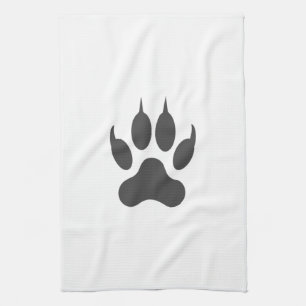 Stylish White Black Animal Lion Tiger Paw Kitchen Towel