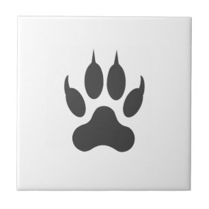 Stylish White Black Animal Lion Tiger Paw Tile
