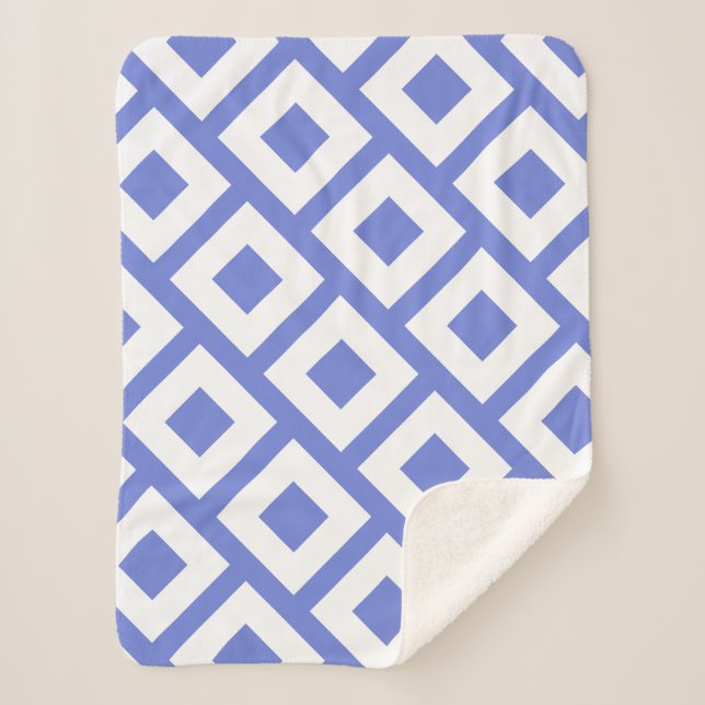 Stylish White Blocks Geometry Throw Blanket (Front)