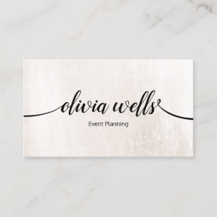 Stylish White Brushed Marble Event Planner Business Card