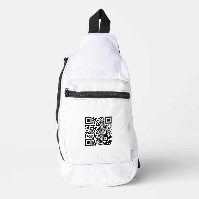 Stylish White Cut Sew Sling Bag with QR Code (Front)