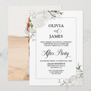 Stylish White Floral Wedding After Party Invitation