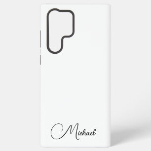 Stylish White Gifts Monogram Calligraphy Name Samsung Galaxy Case