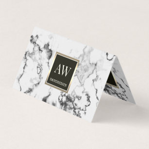 Stylish white marble elegant loyalty business card