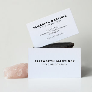 Stylish White Modern Front and Back Personalized Business Card