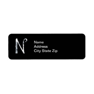Stylish White Monogrammed Label (N)