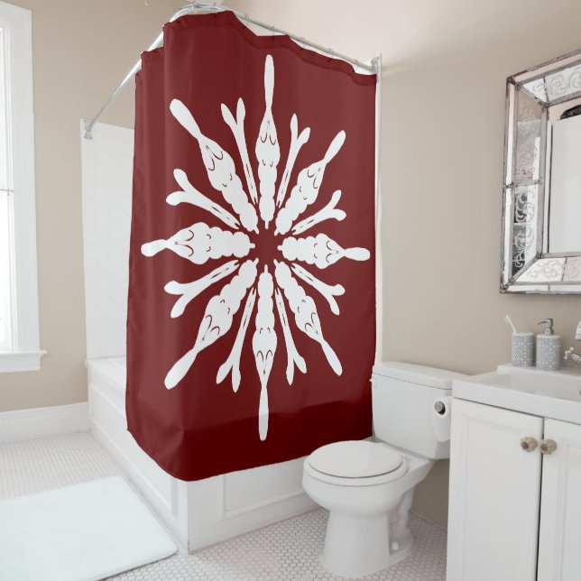 Stylish White Pattern on Burgundy (In Situ)