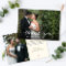 Stylish White Script Wedding Photo Thank You Card