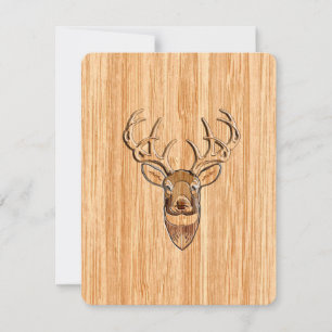 Stylish White Tail Buck Antlers Light Wood Grain